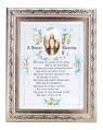 HOUSE BLESSING IN A FINE DETAILED SCROLL CARVINGS ANTIQUE SILVER FRAME 